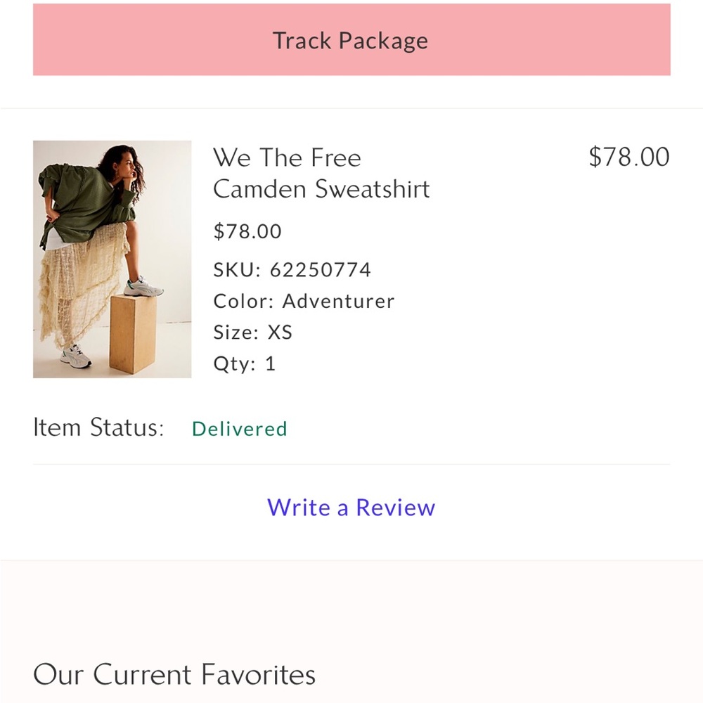 Free People Camden Sweatshirt XS